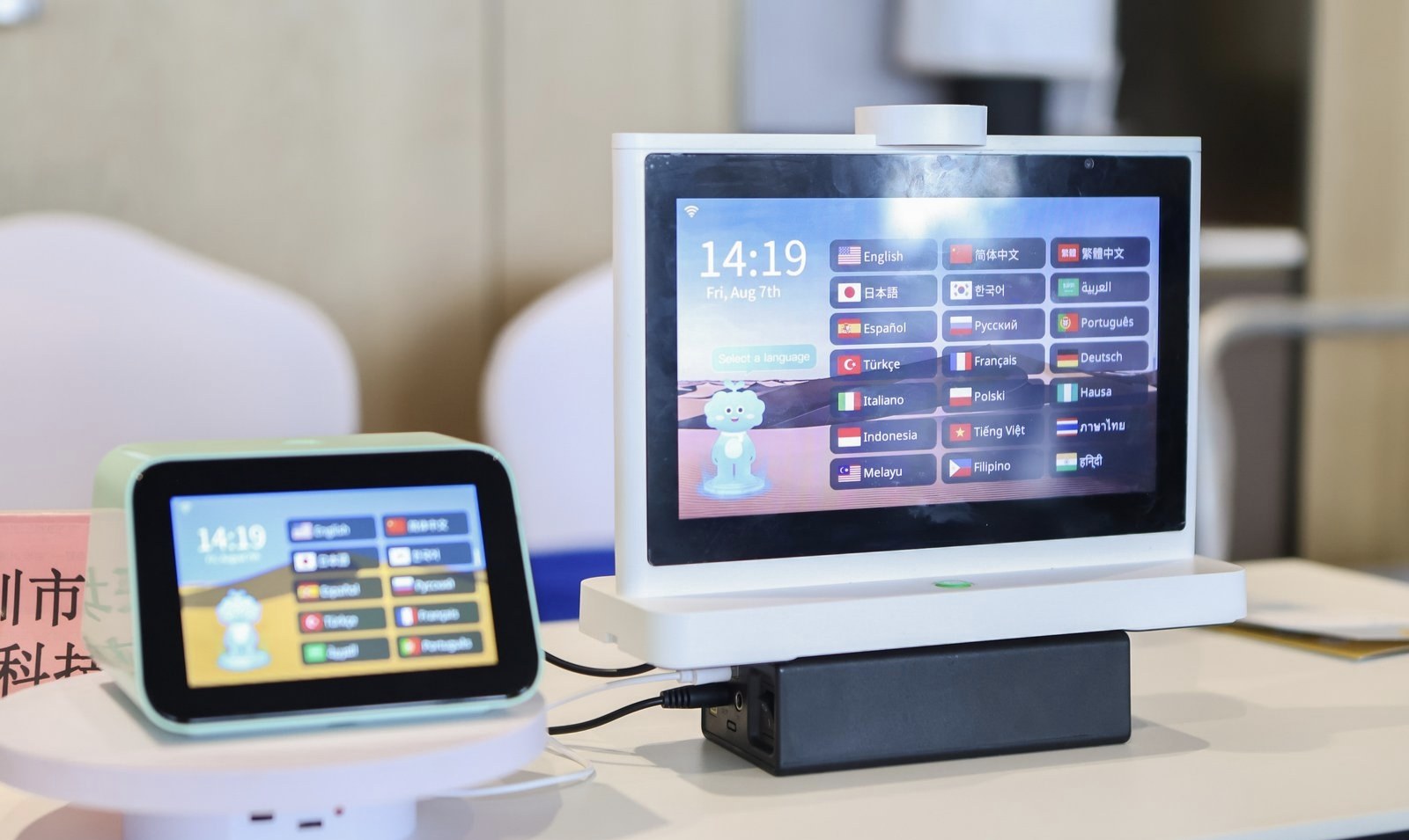 Portable and large-screen IM Mate translators together
