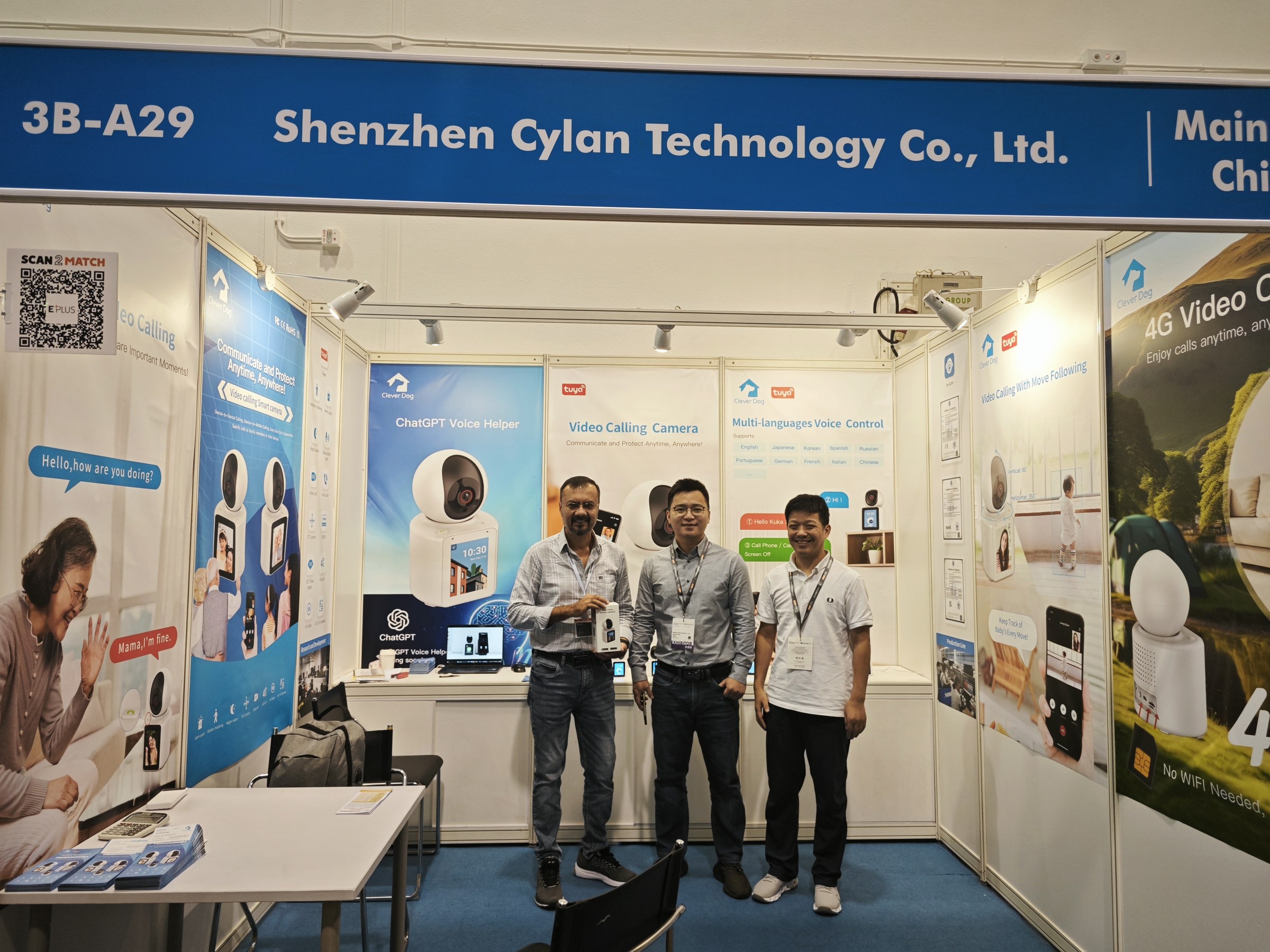 Cylan team group photograph at an international exhibition